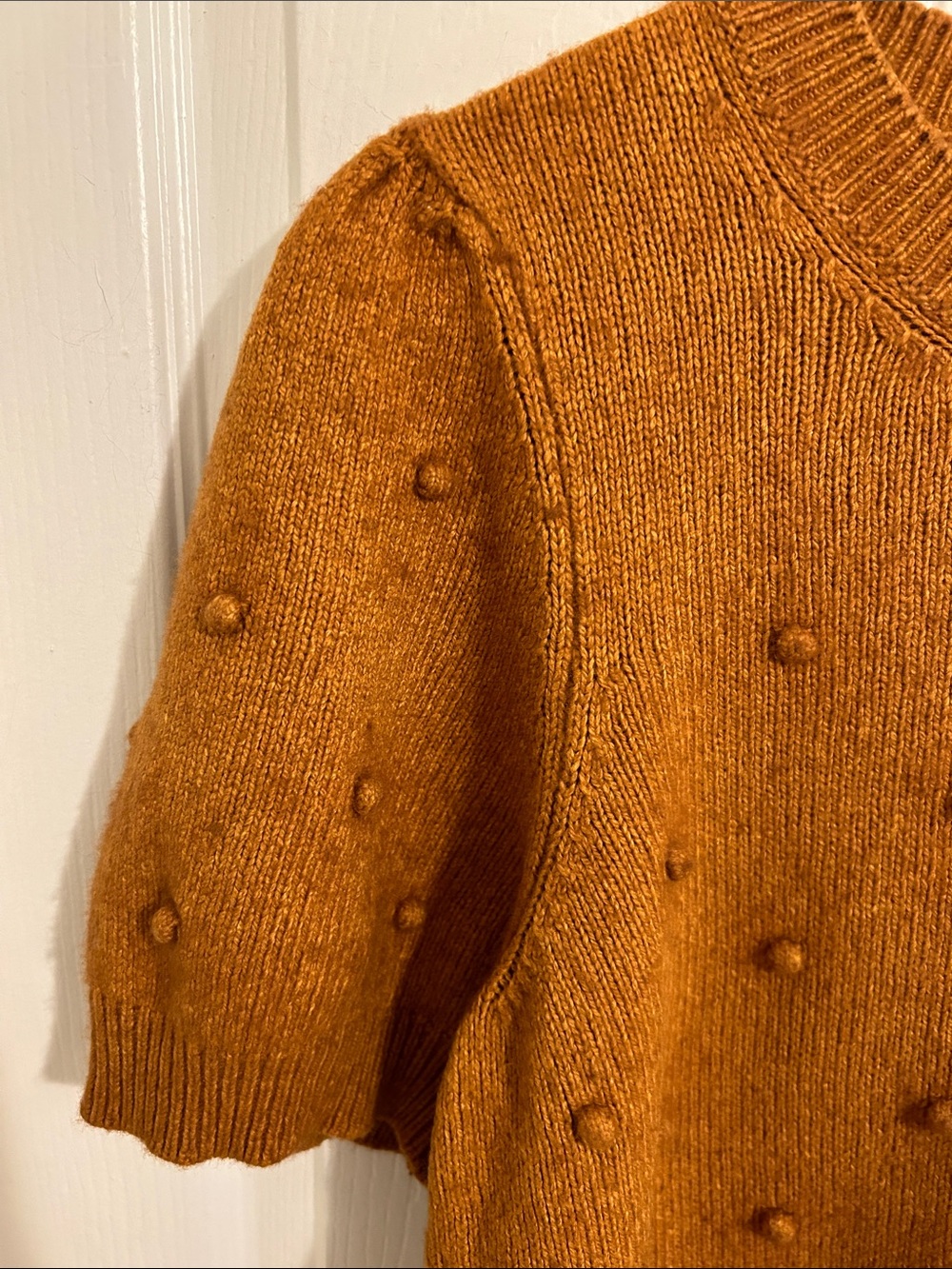 Anthropologie Pommed Pom Pom Short Sleeved Sweater Top Size XL Made in Italy - Picture 5 of 13